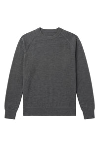 Pull à manches raglan en laine fine - Gris