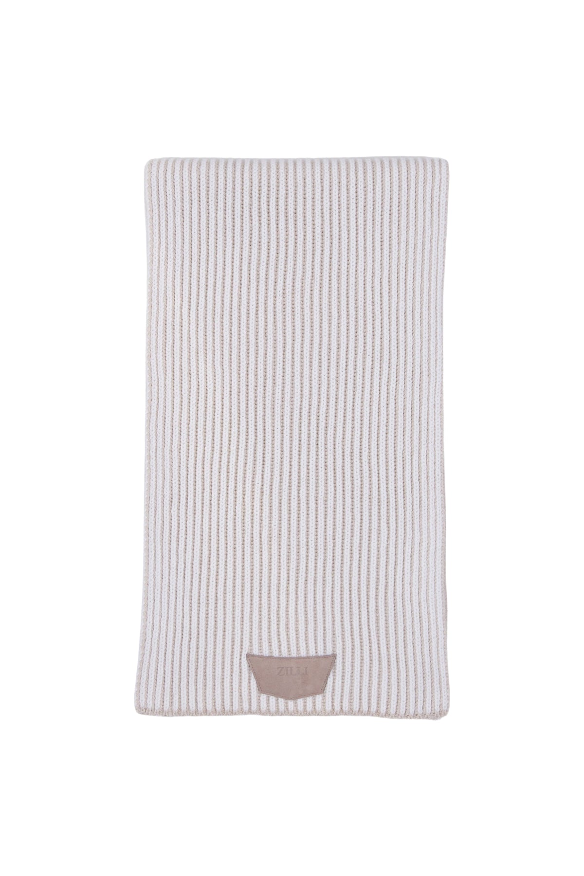 Wool and cashmere logo scarf - Blond Fawn