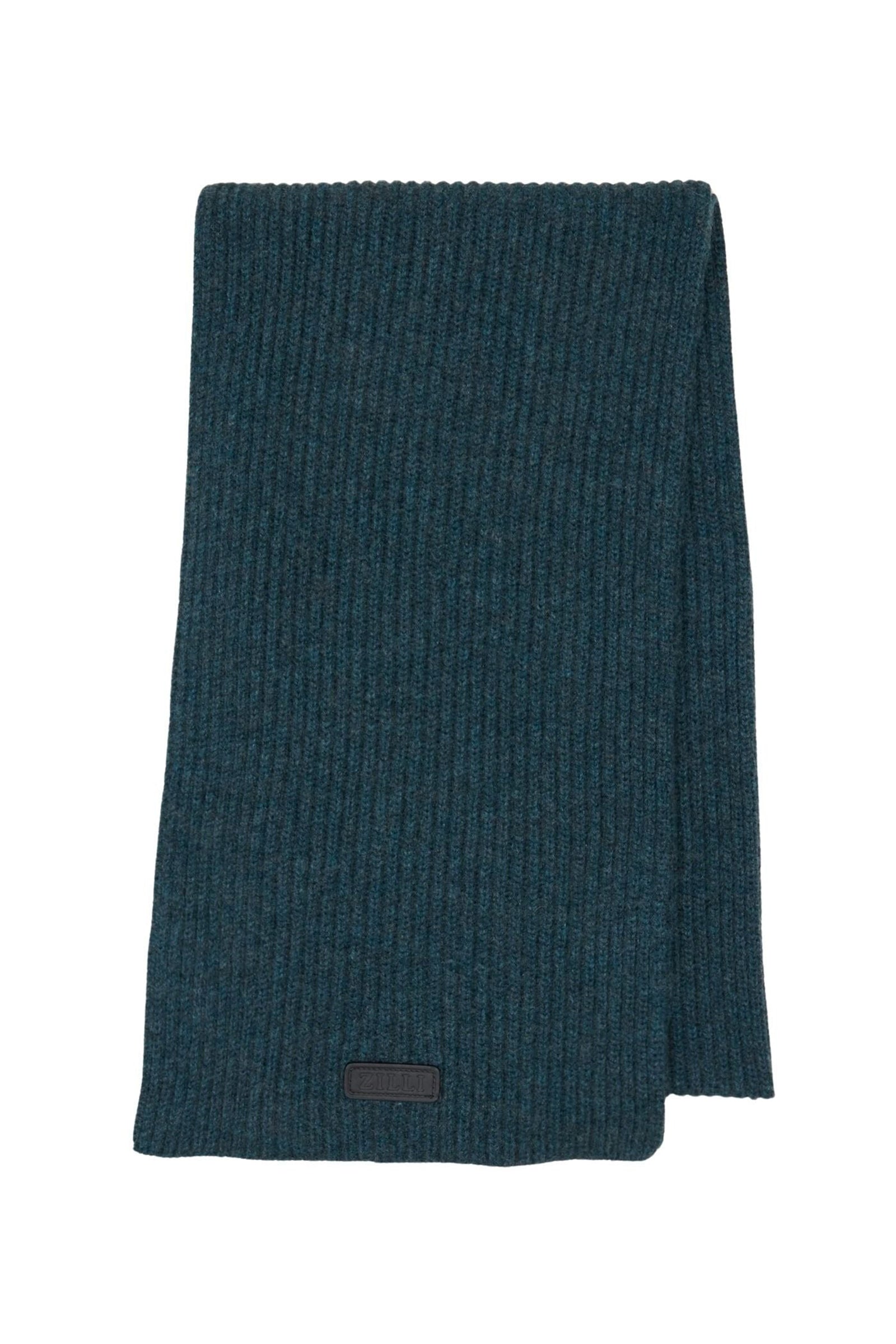 Écharpe à maille côtelée en laine - Bleu