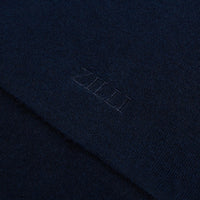 Tone-on-tone cashmere embroidery scarf - Blue