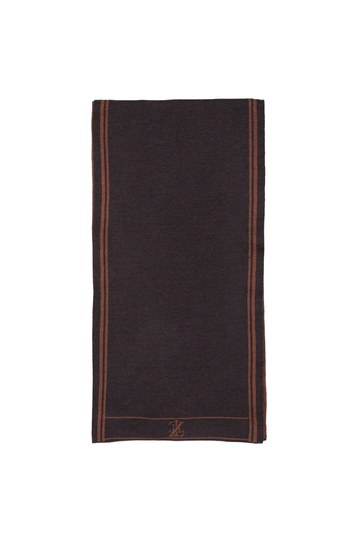Two-tone cashmere and silk blend scarf - Chocolate