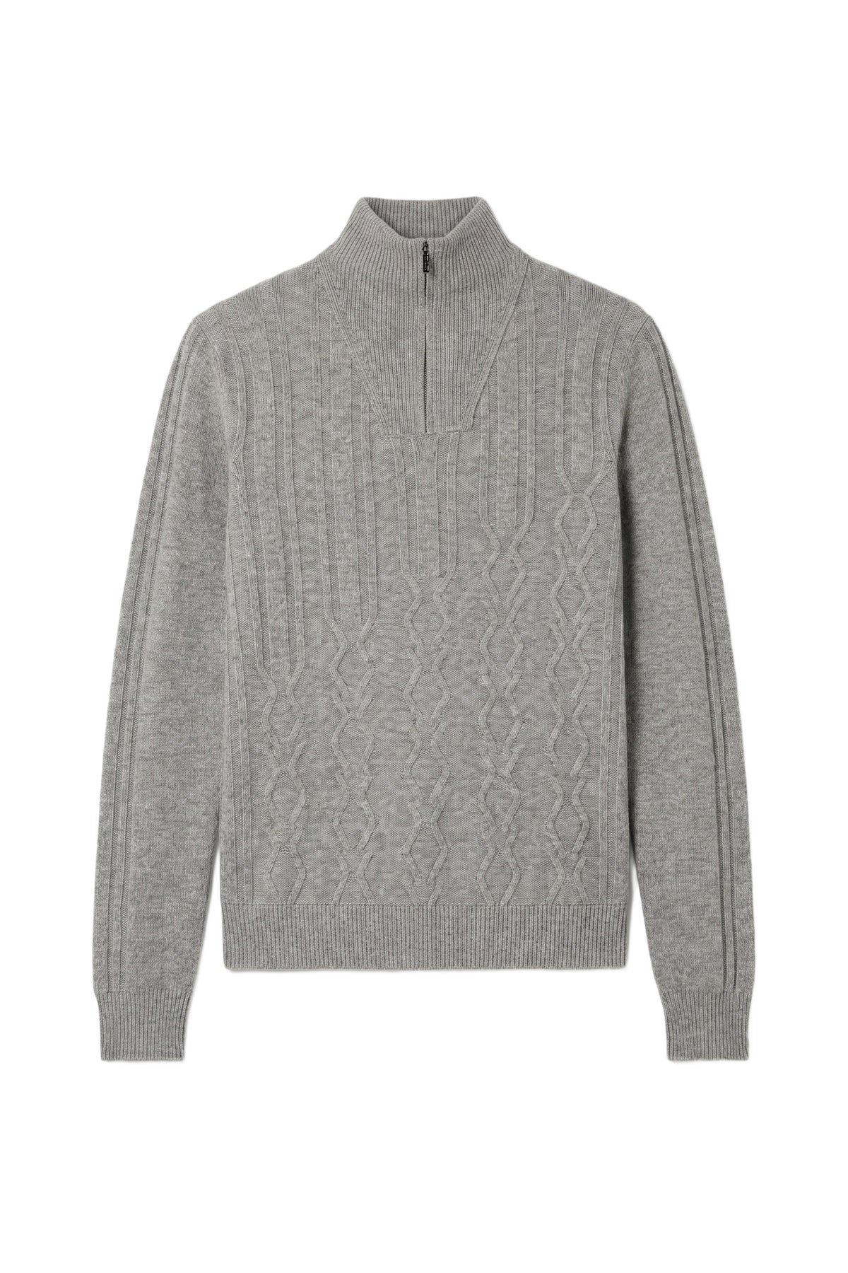 Pull à col châle et manches longues en laine - Soft Grey