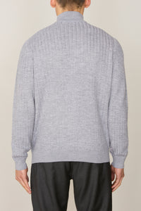 Pull à col châle et manches longues en laine - Soft Grey