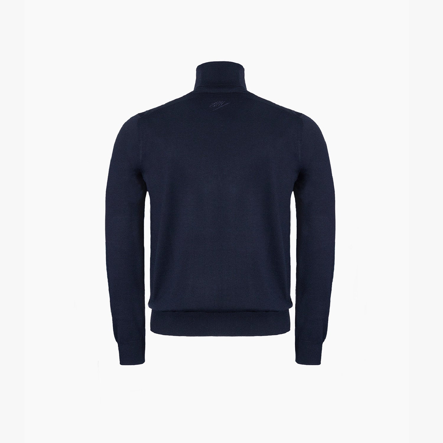 Pull à motif côtelé en laine - Bleu
