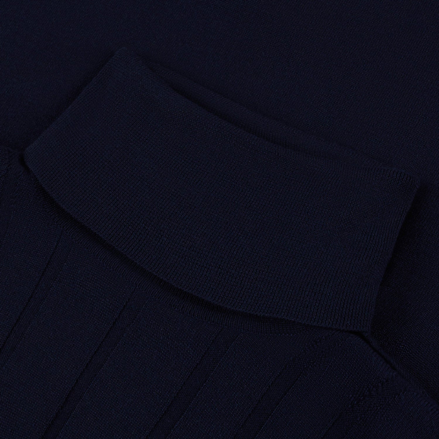 Pull à motif côtelé en laine - Bleu