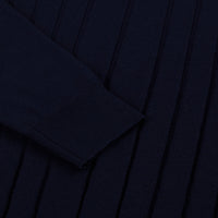Pull à motif côtelé en laine - Bleu