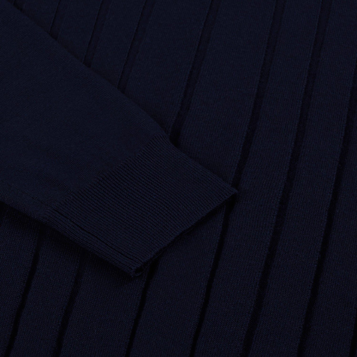 Pull à motif côtelé en laine - Bleu
