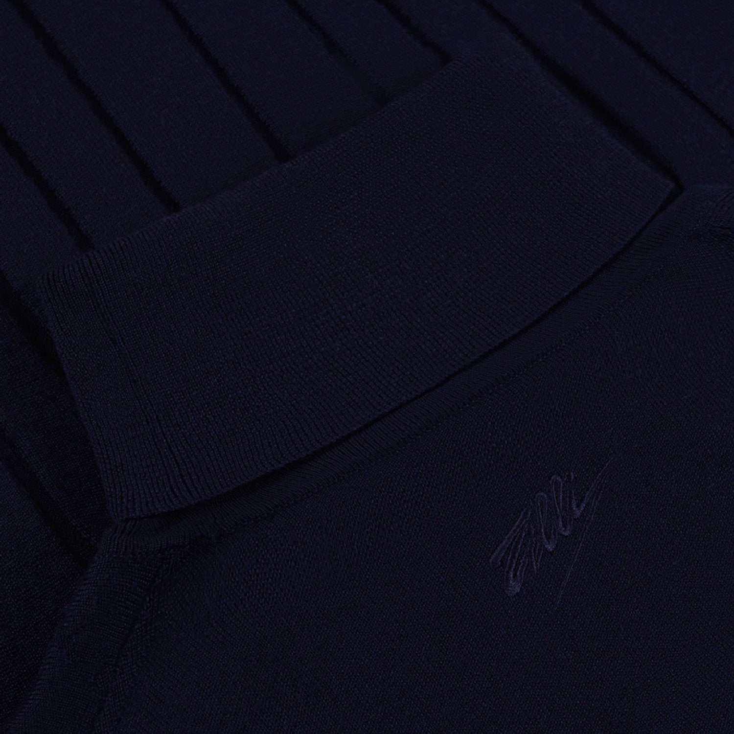 Pull à motif côtelé en laine - Bleu