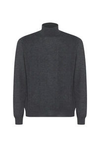 Pull à col roulé en laine fine - Gris