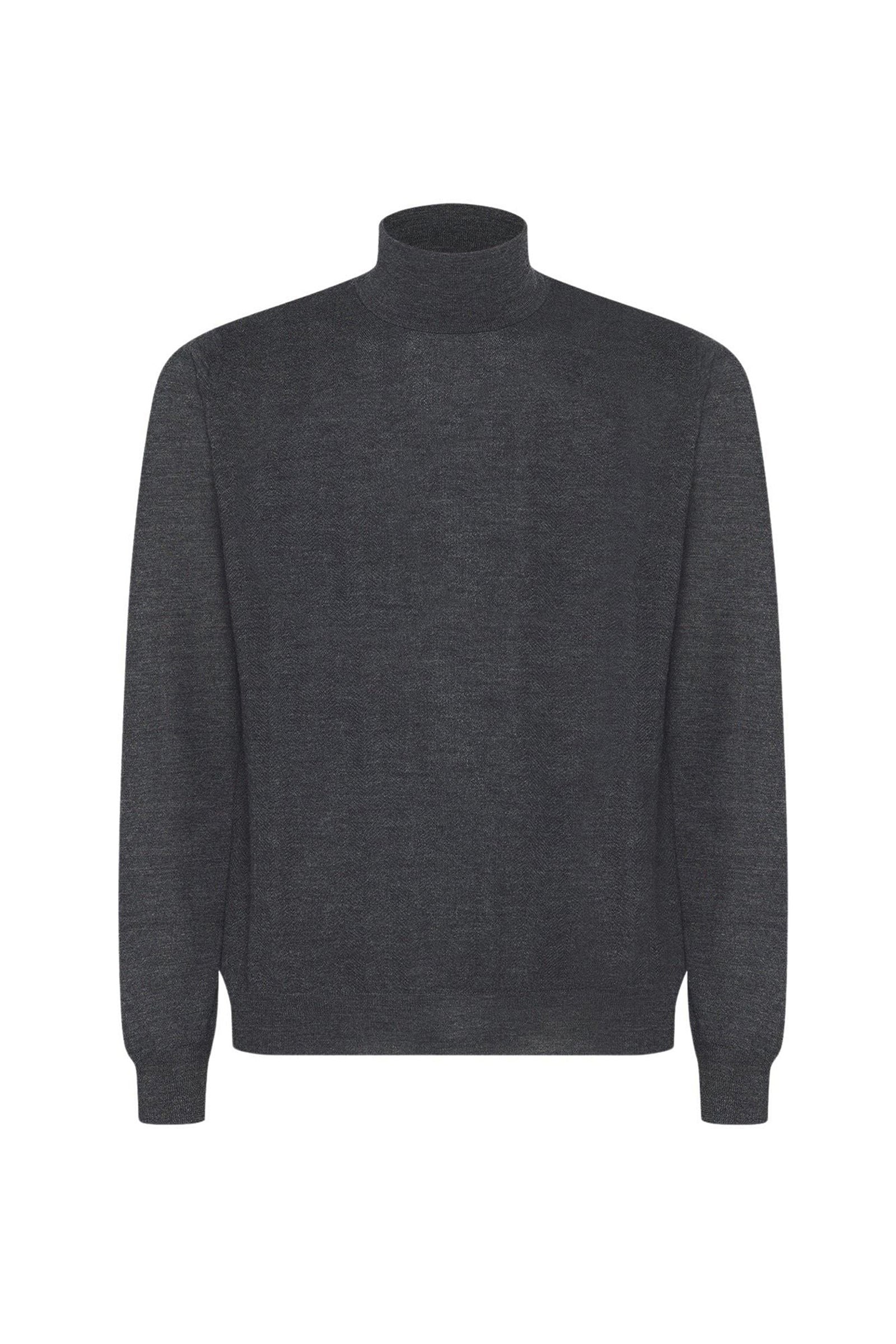 Pull à col roulé en laine fine - Gris