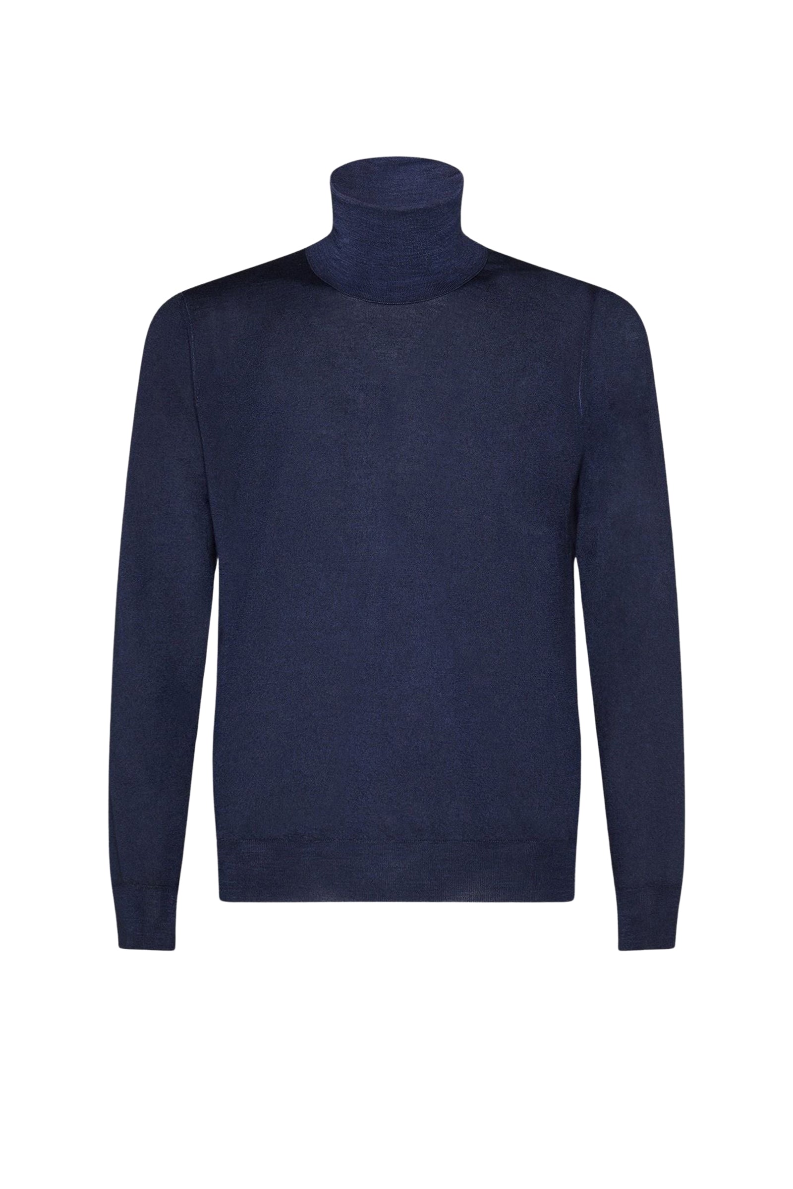 Wool mottled turtleneck jumper - Blue