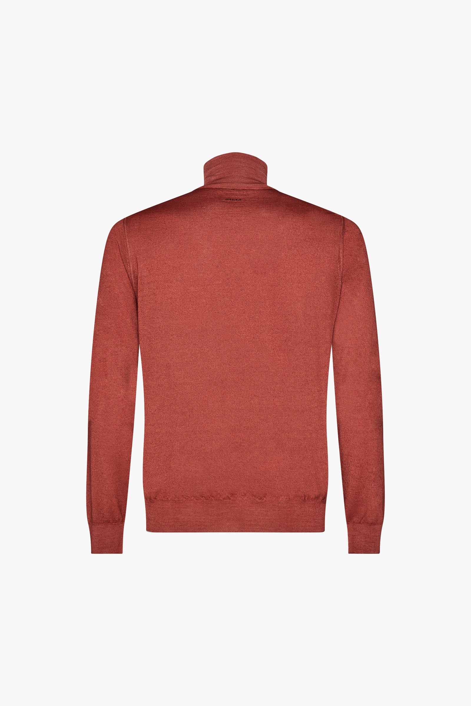 Wool ribbed turtleneck jumper - Orange