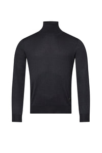Pull à motif côtelé en cachemire - Noir