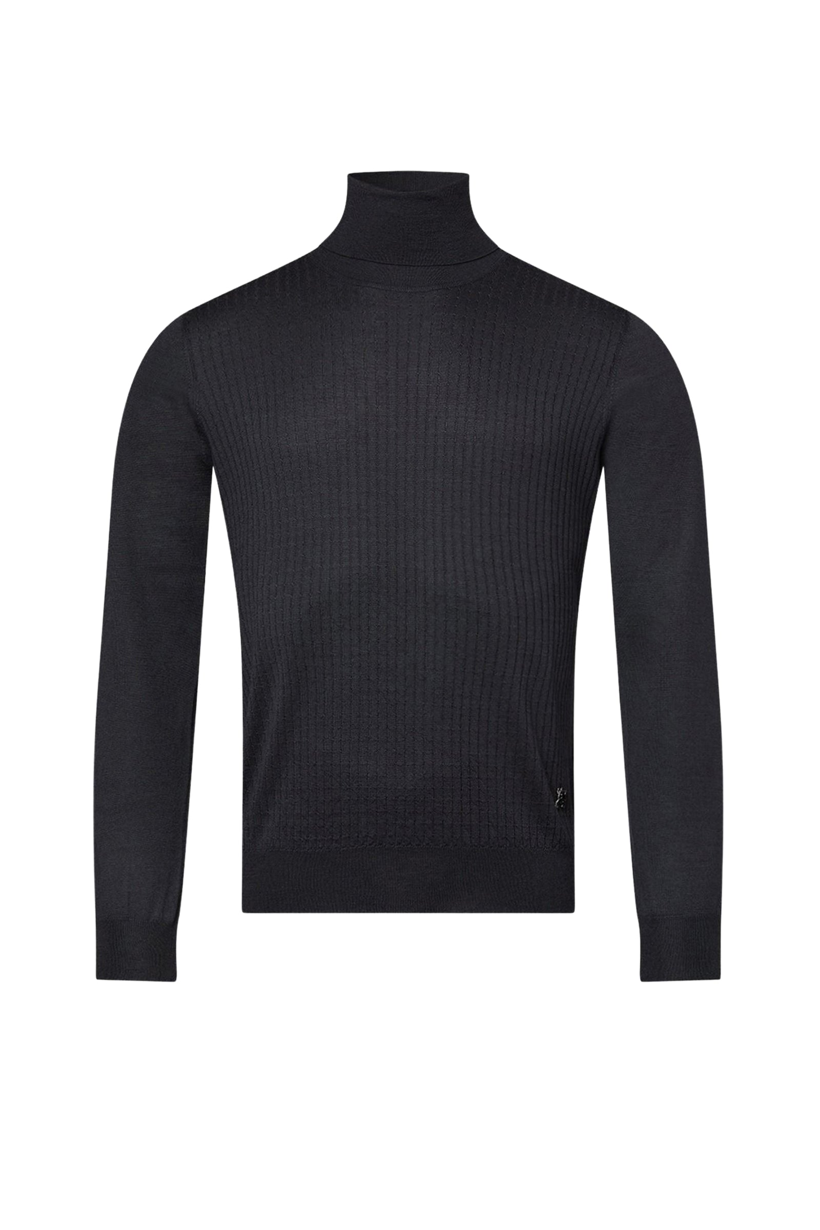 Pull à motif côtelé en cachemire - Noir