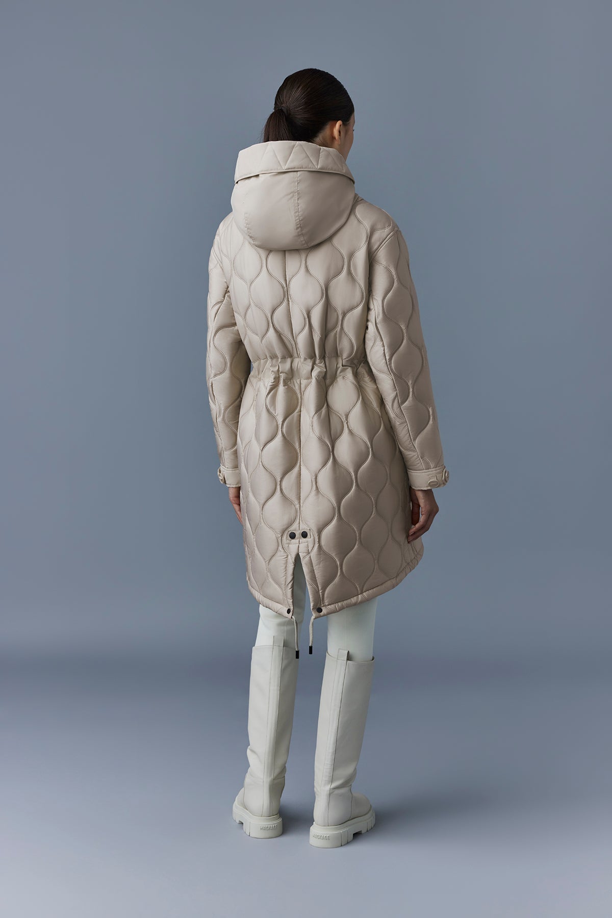 Kula quilted hooded mid-length parka - Trench coat