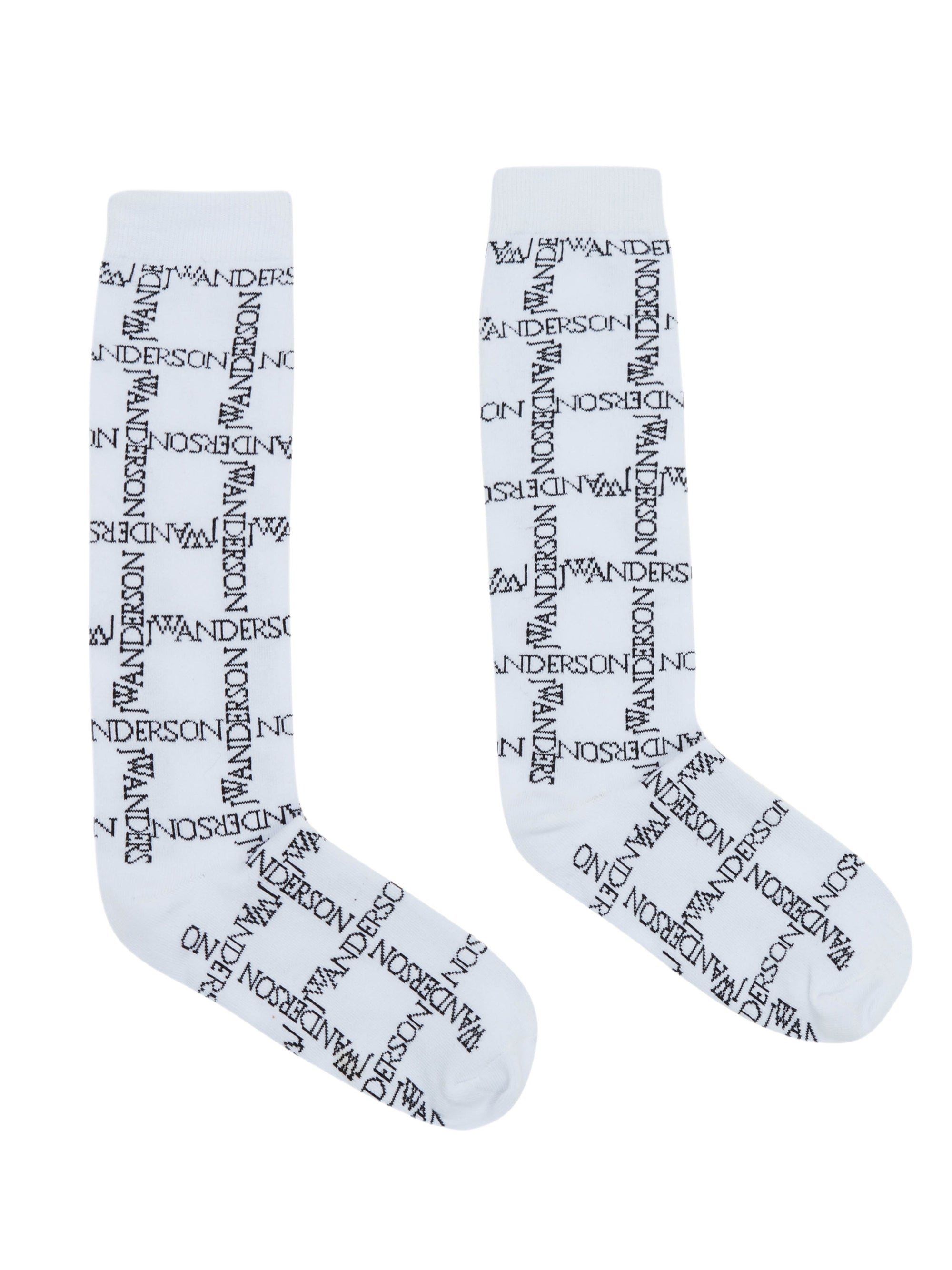 Chaussettes Longues À Grille Et Logo - White/Black