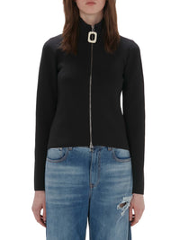 Cardigan Ajusté À Fermeture Éclair - Black