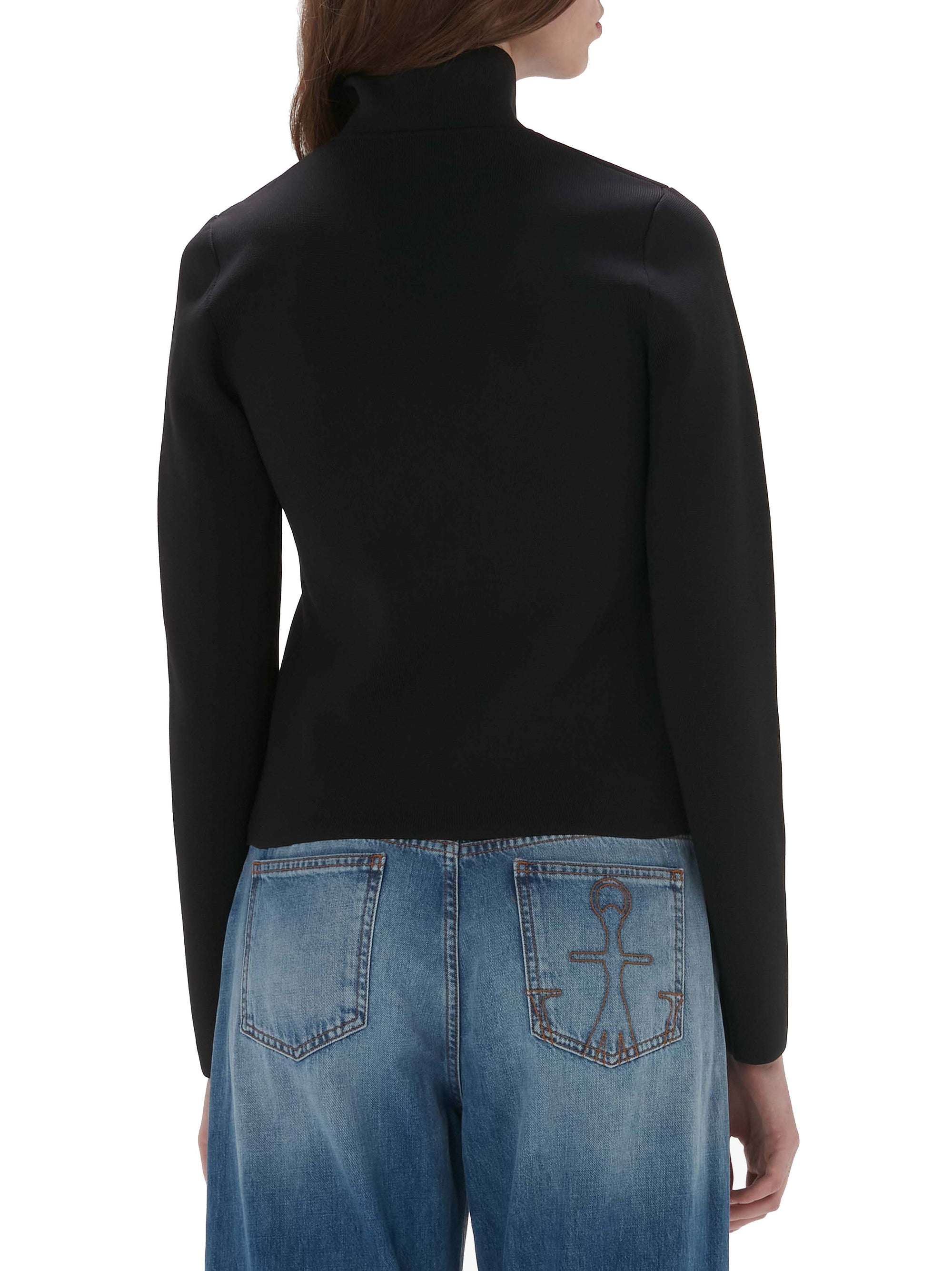 Cardigan Ajusté À Fermeture Éclair - Black