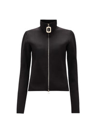 Waistcoat with zip and stand-up collar - Black
