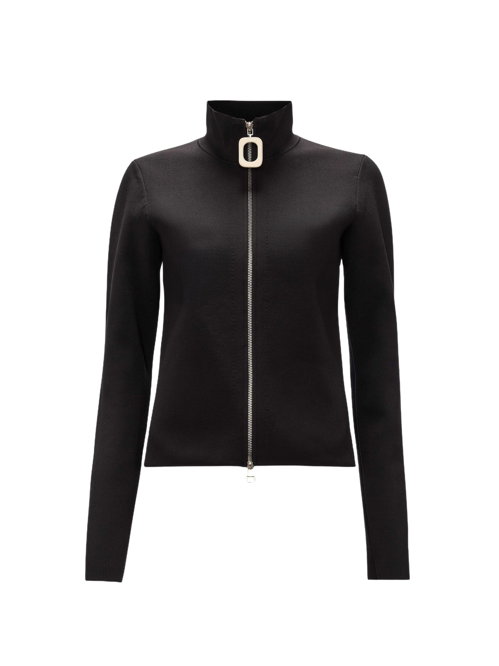 Waistcoat with zip and stand-up collar - Black
