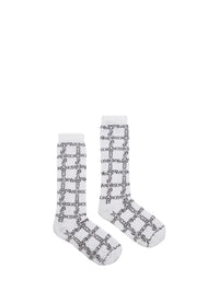 Chaussettes Longues À Grille Et Logo - White/Black