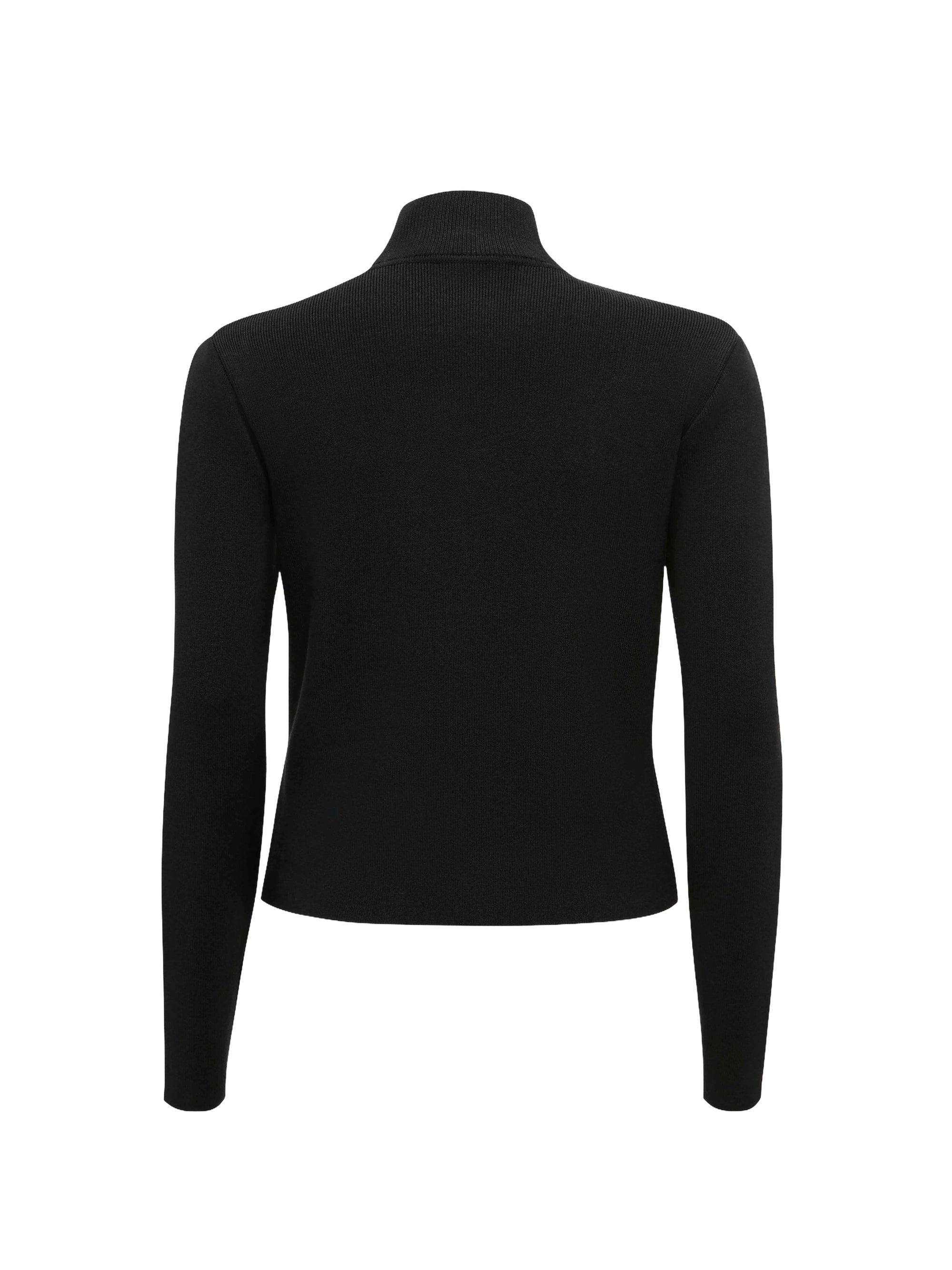 Cardigan Ajusté À Fermeture Éclair - Black