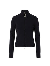 Waistcoat with zip and stand-up collar - Black