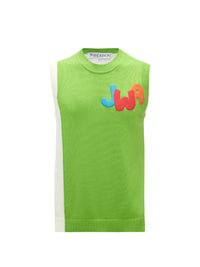 Pull sans manches avec logo en maille - Green