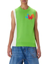 Pull sans manches avec logo en maille - Green