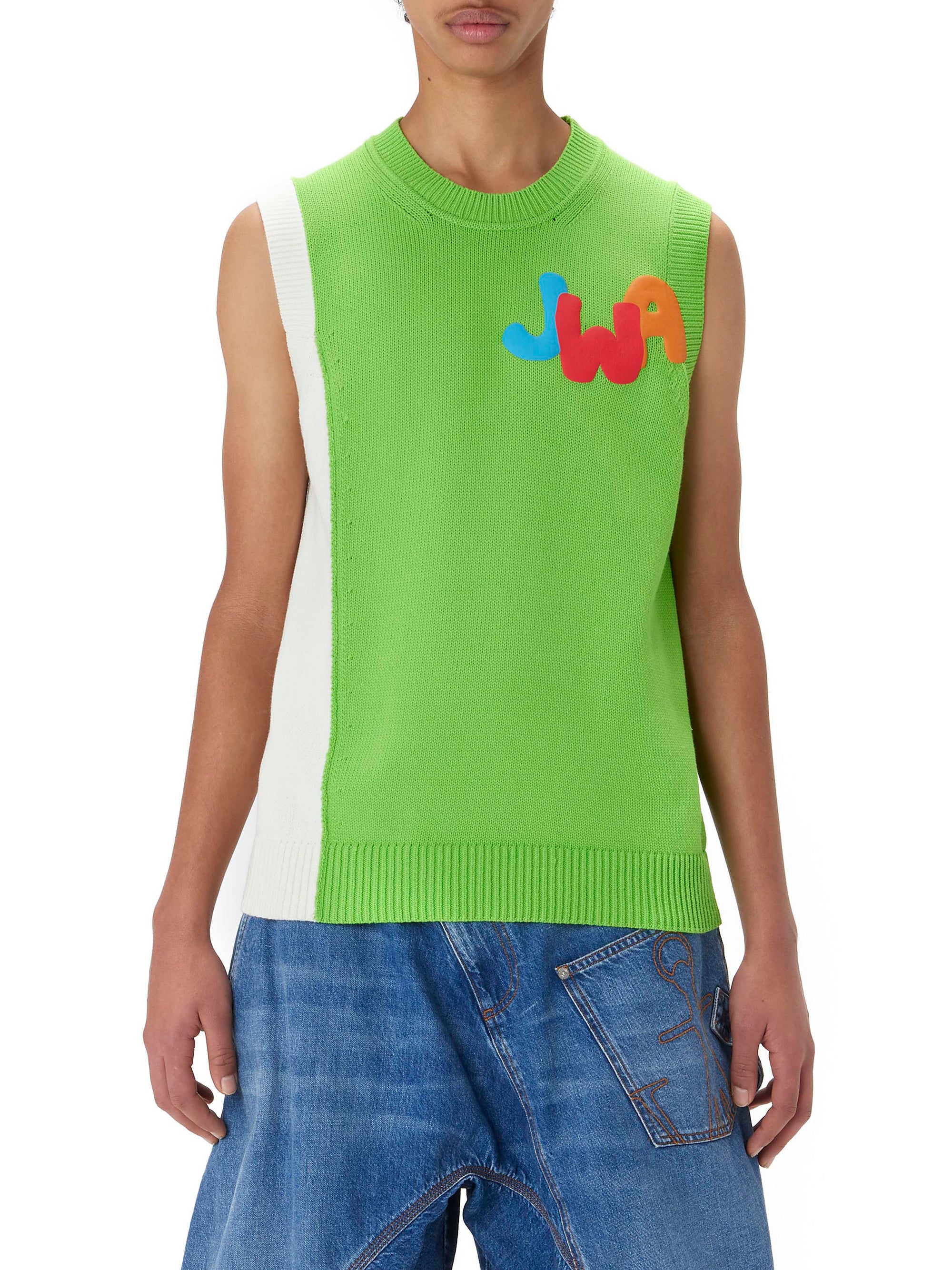 Pull sans manches avec logo en maille - Green