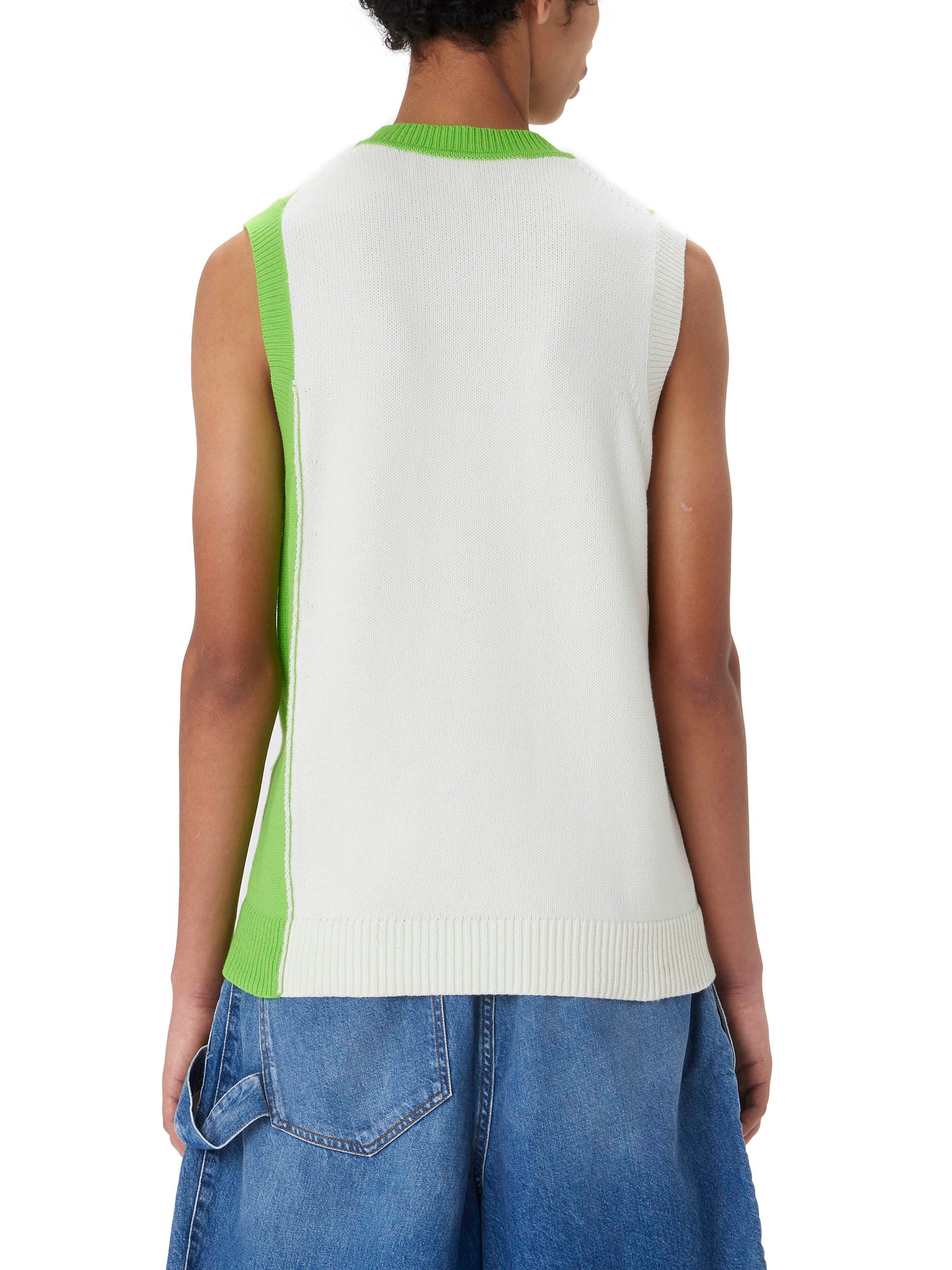 Pull sans manches avec logo en maille - Green