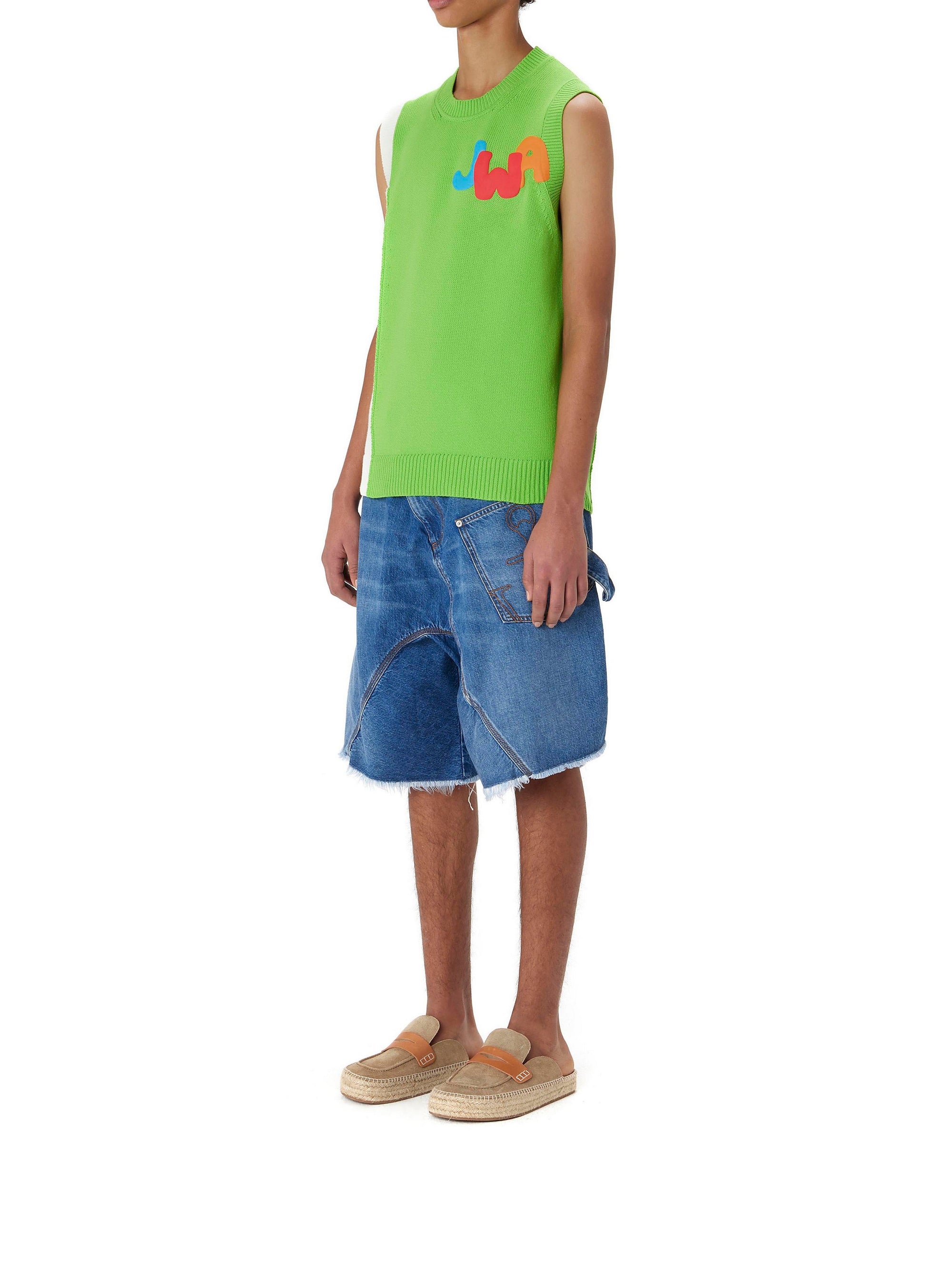 Pull sans manches avec logo en maille - Green
