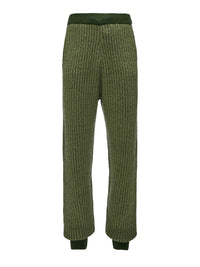 Pantalon de survêtement texturé en laine - Olive