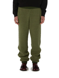 Pantalon de survêtement texturé en laine - Olive
