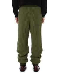 Pantalon de survêtement texturé en laine - Olive