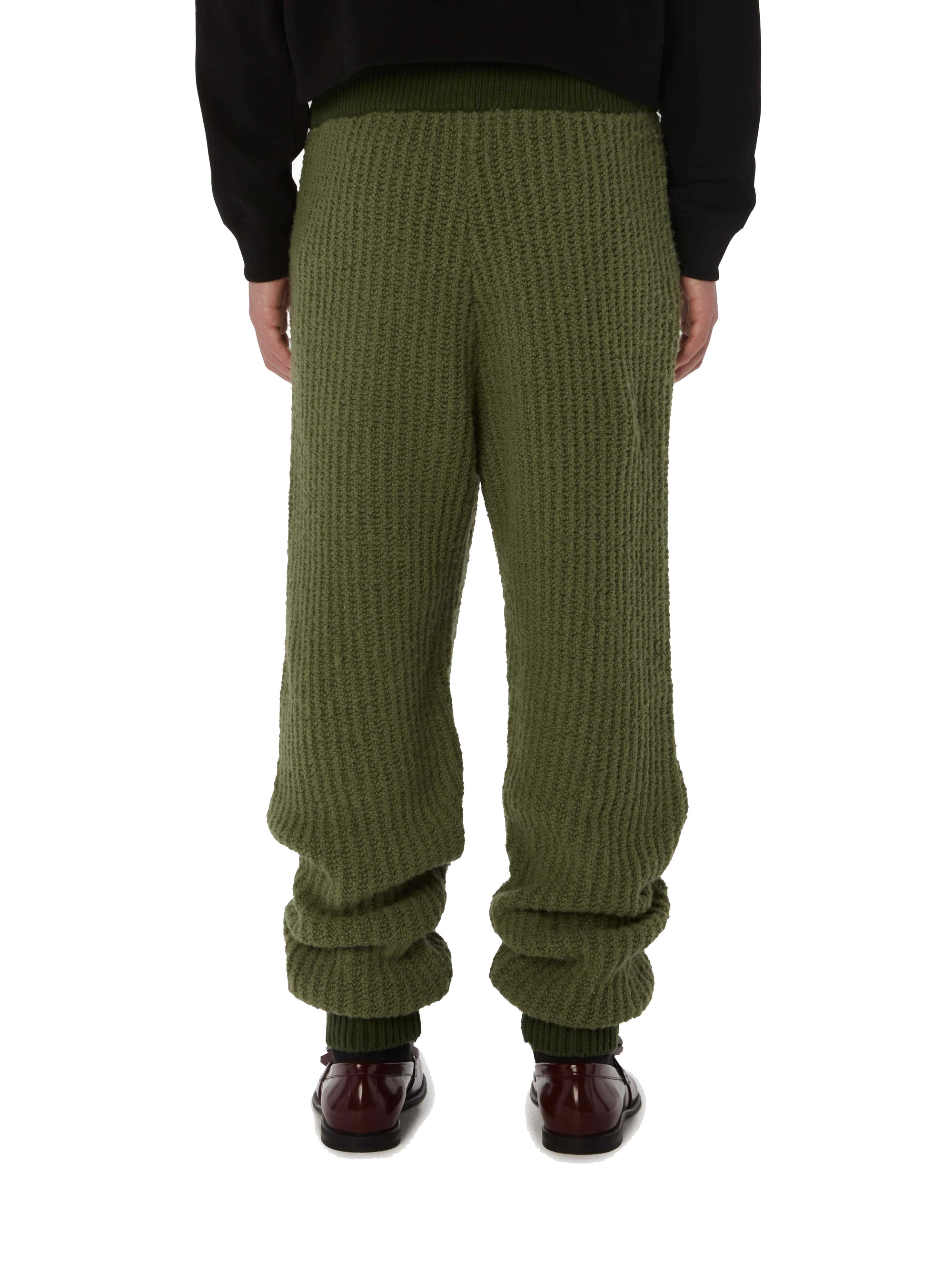 Pantalon de survêtement texturé en laine - Olive