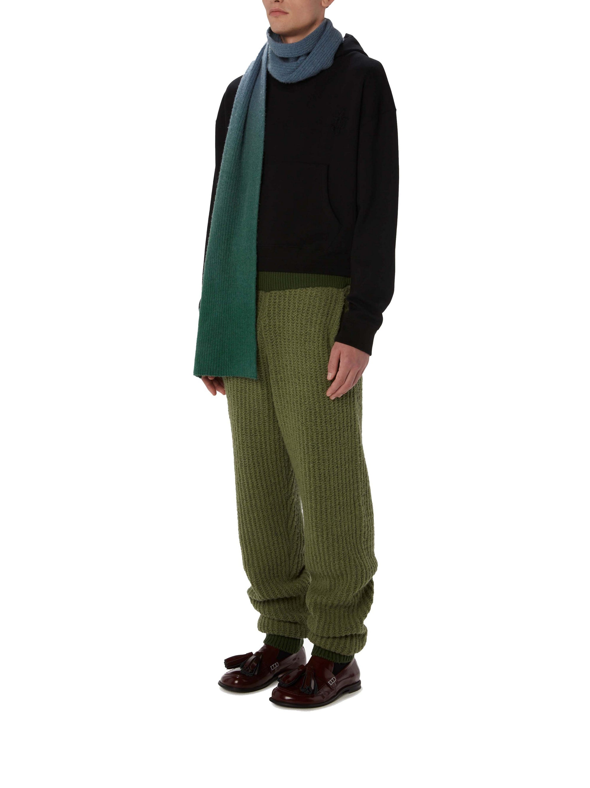 Pantalon de survêtement texturé en laine - Olive