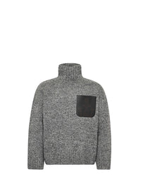 Pull À Poches En Cuir - Grey