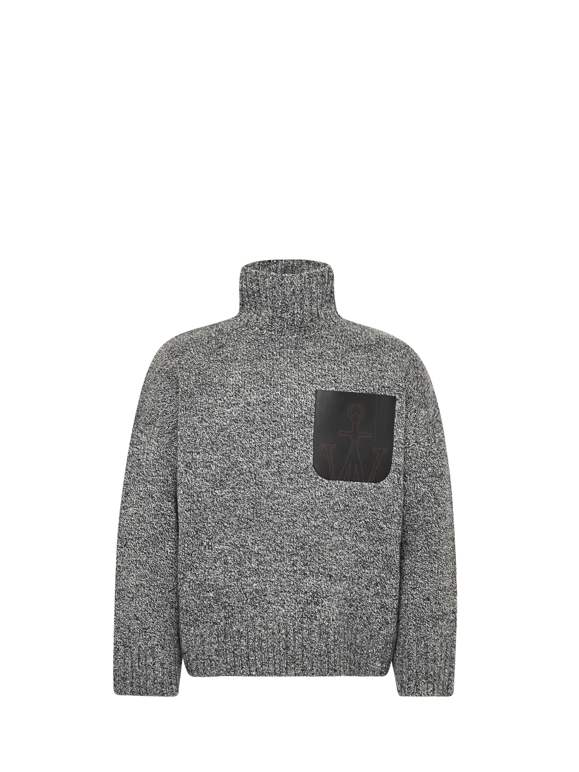 Pull À Poches En Cuir - Grey