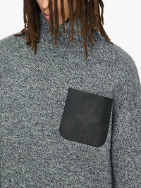 Pull À Poches En Cuir - Grey