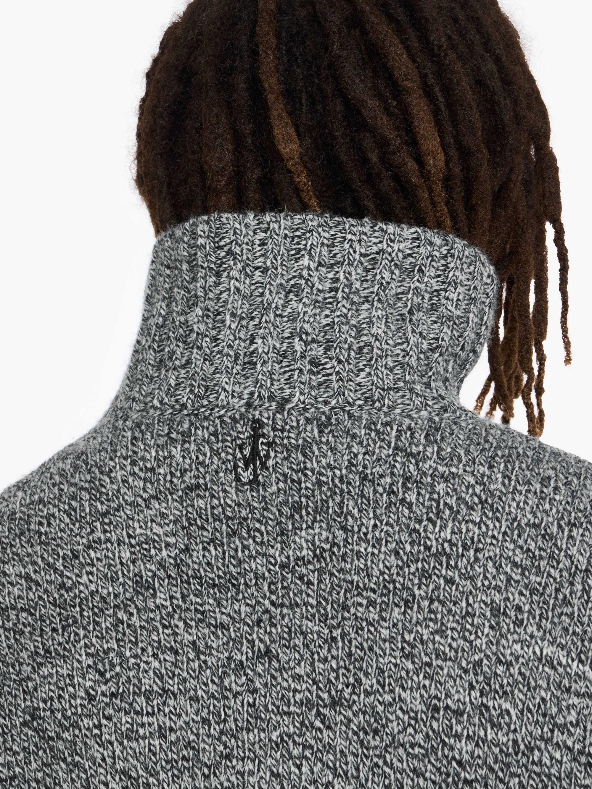 Pull À Poches En Cuir - Grey