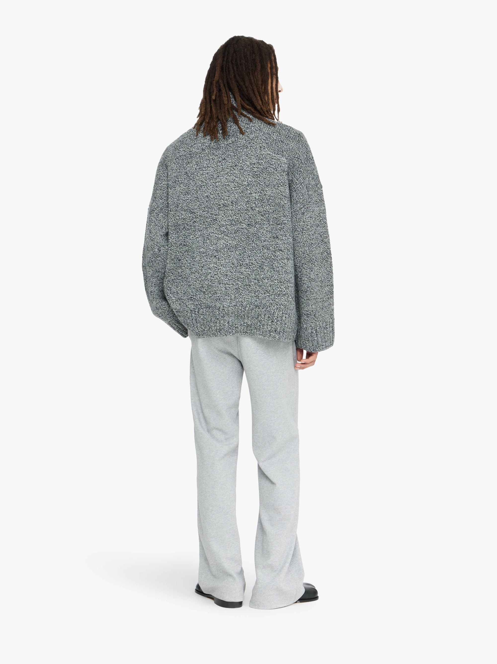 Pull À Poches En Cuir - Grey