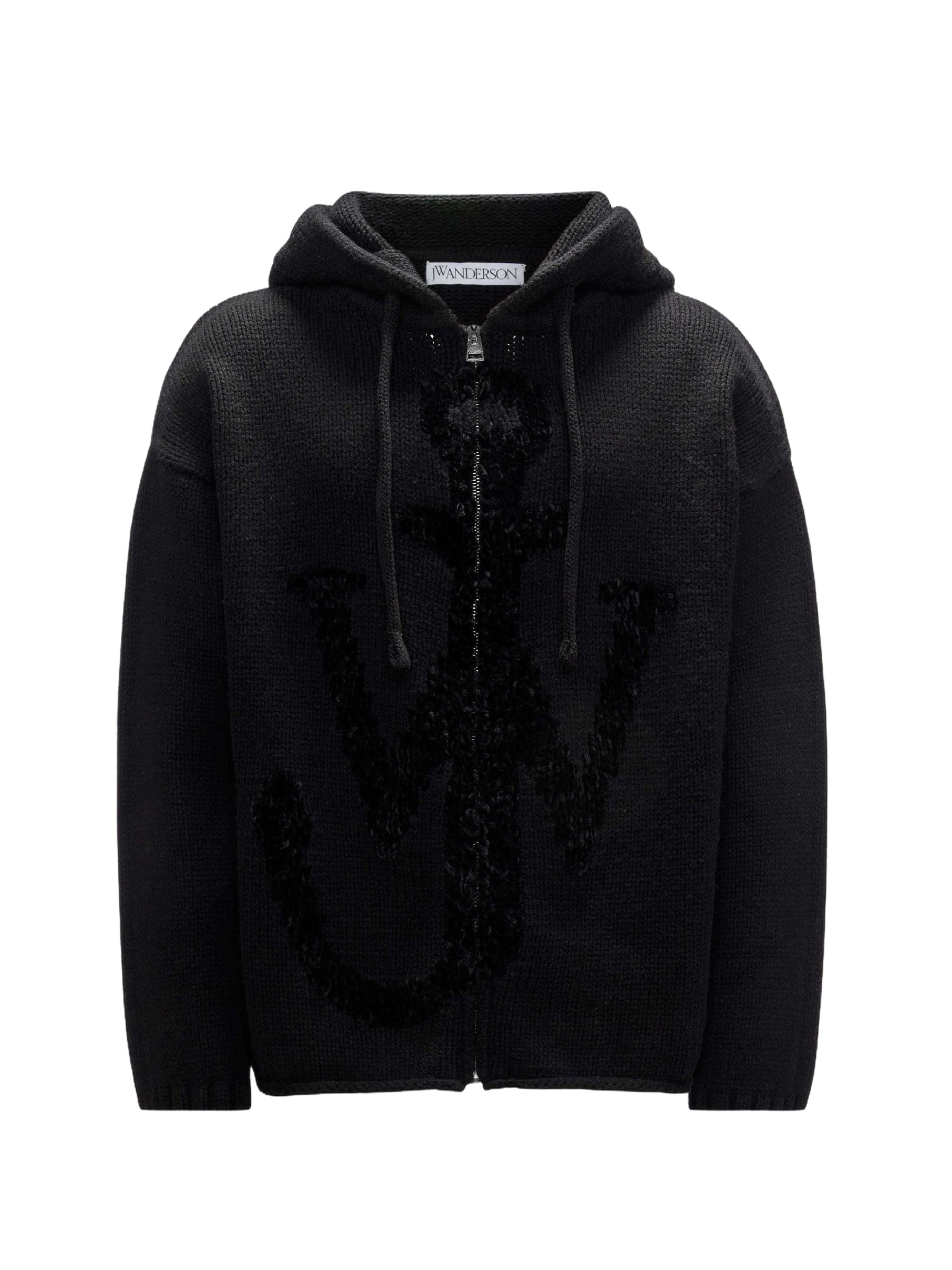 Sweat À Capuche Avec Fermeture Éclair Et Motif Ancres - Black