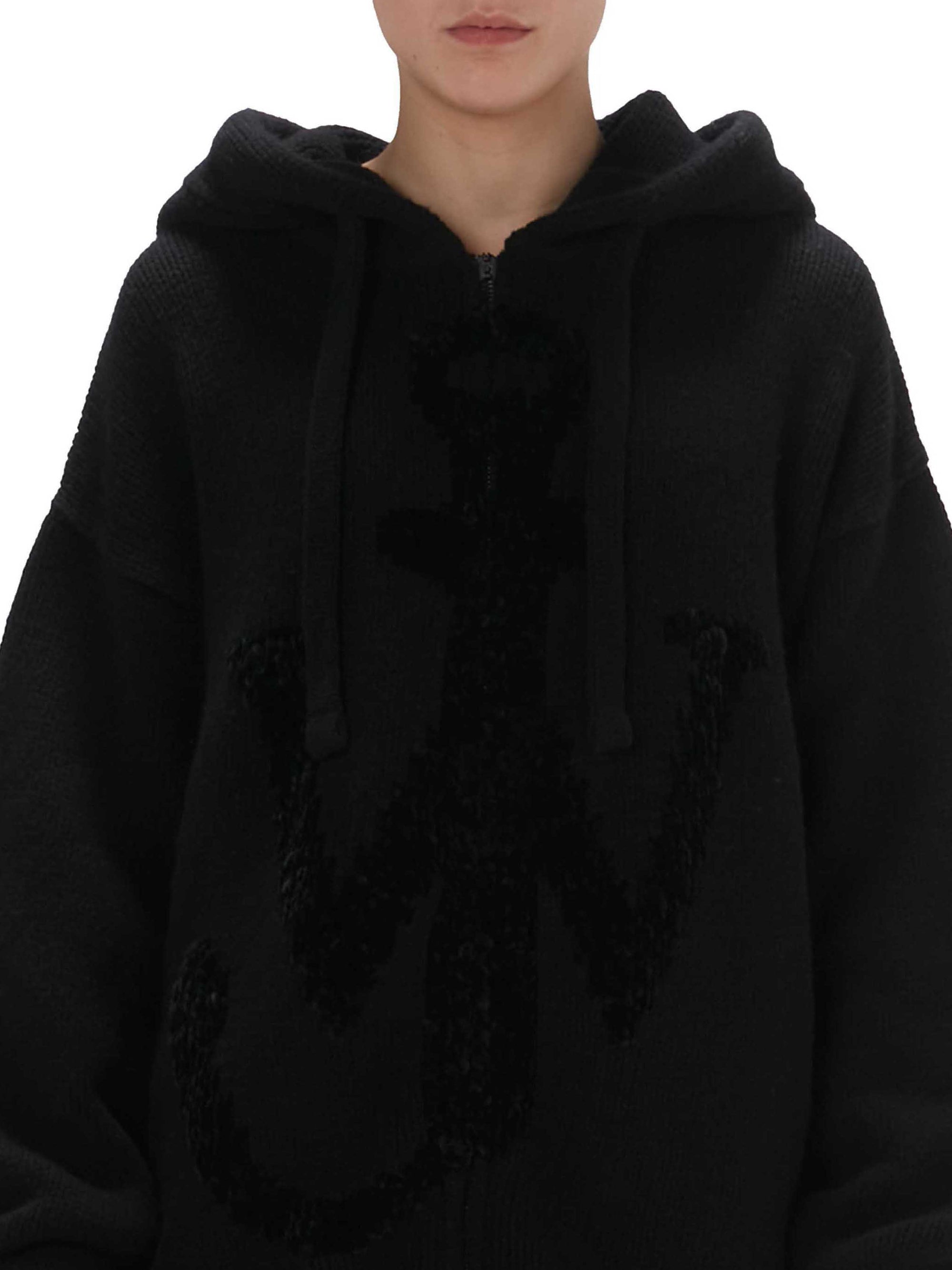 Sweat À Capuche Avec Fermeture Éclair Et Motif Ancres - Black
