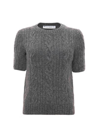 Pull à manches courtes en maille - Mid Grey