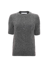 Pull à manches courtes en maille - Mid Grey