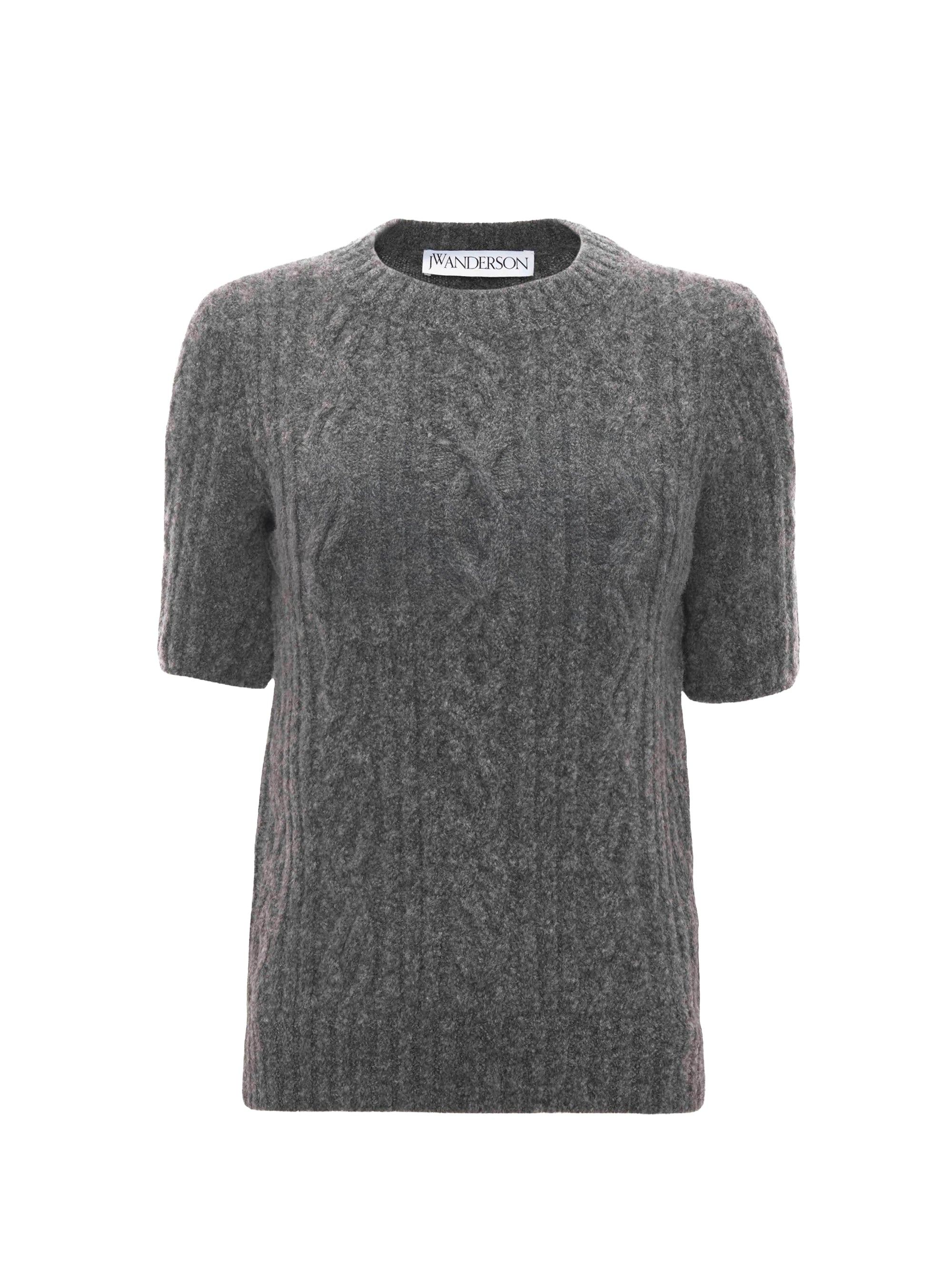 Pull à manches courtes en maille - Mid Grey