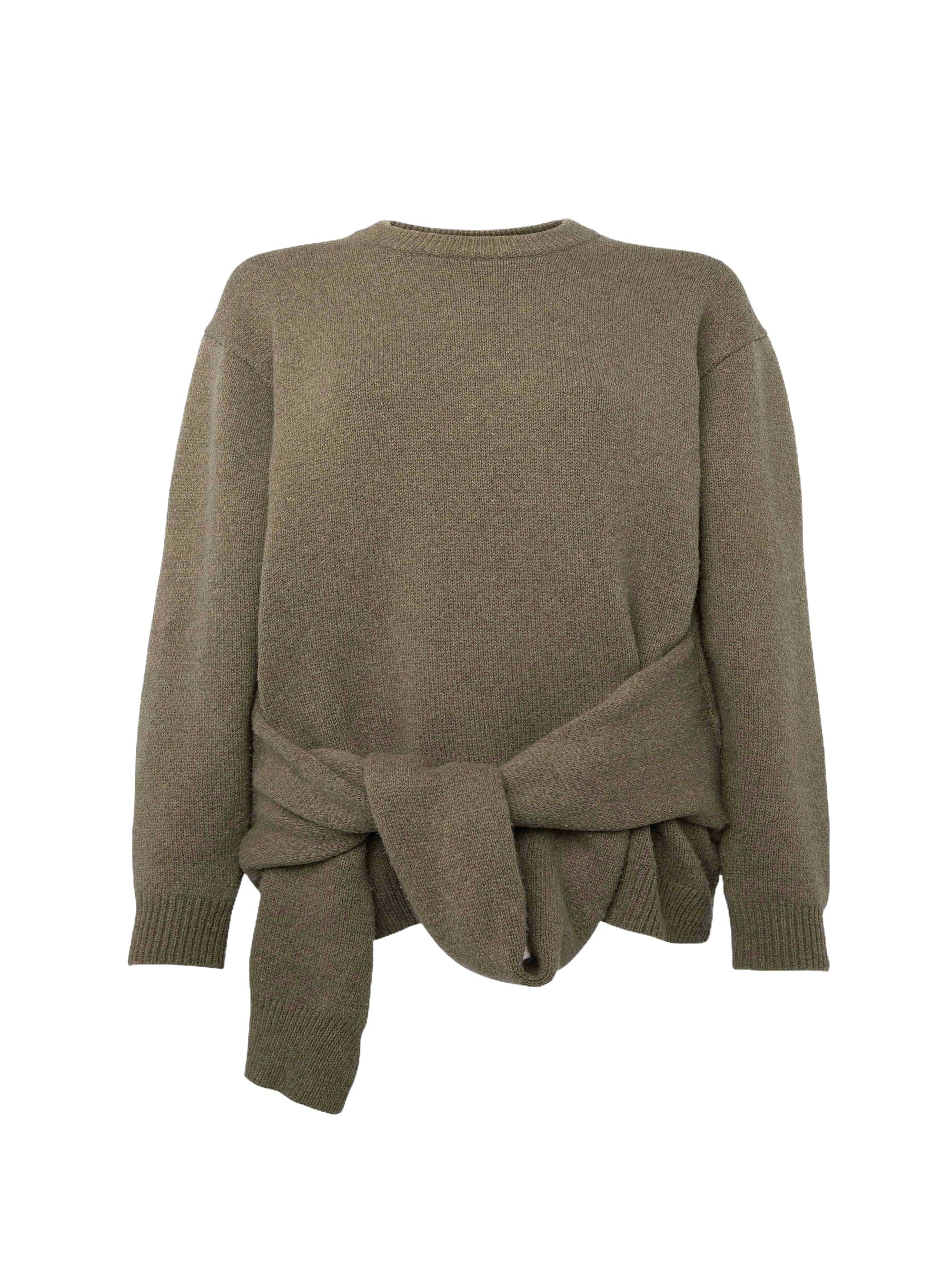 Pull À Nouer Sur Le Devant - Khaki
