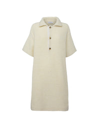 Robe polo à manches courtes en laine - Pale Yellow