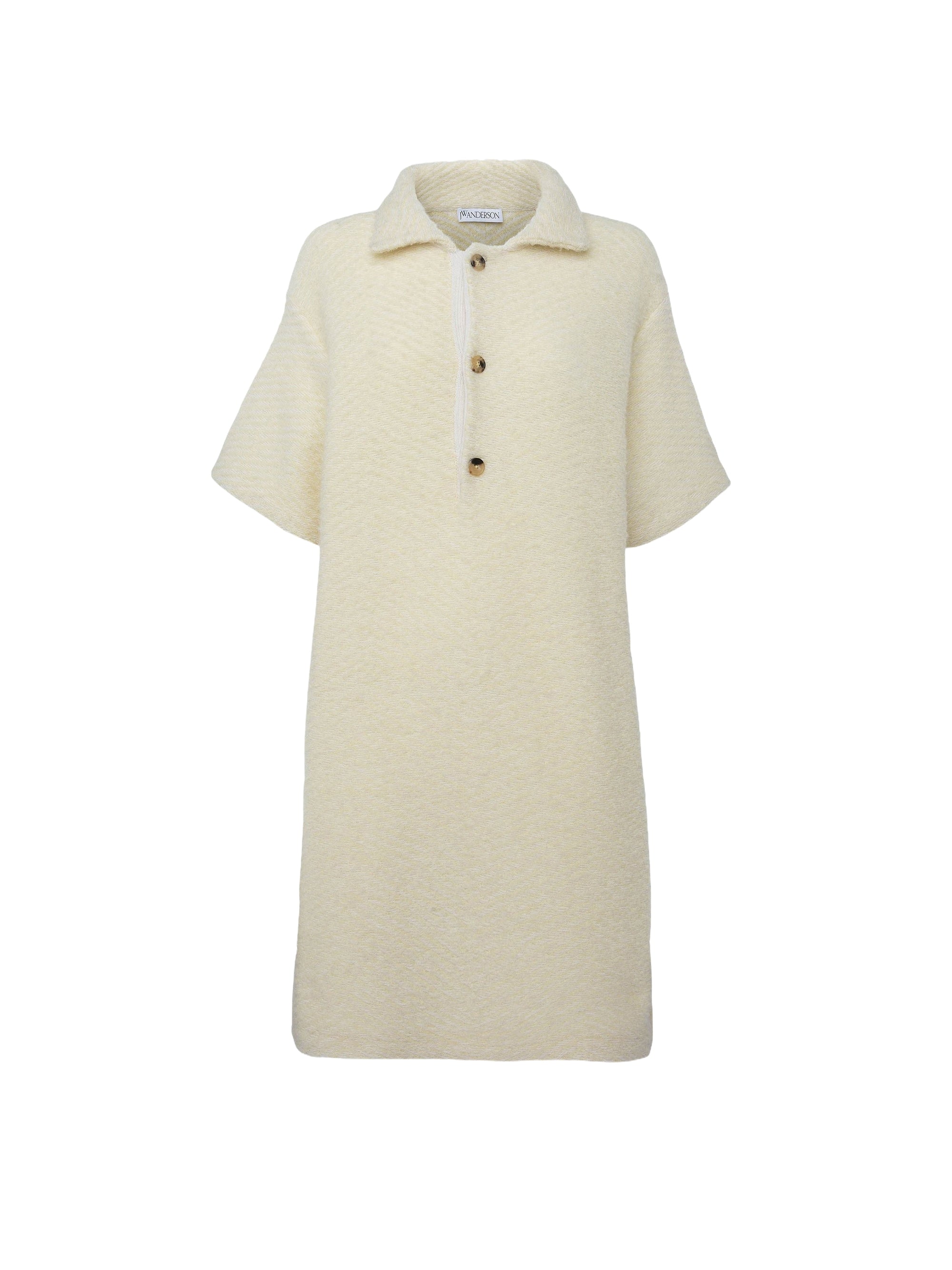 Robe polo à manches courtes en laine - Pale Yellow